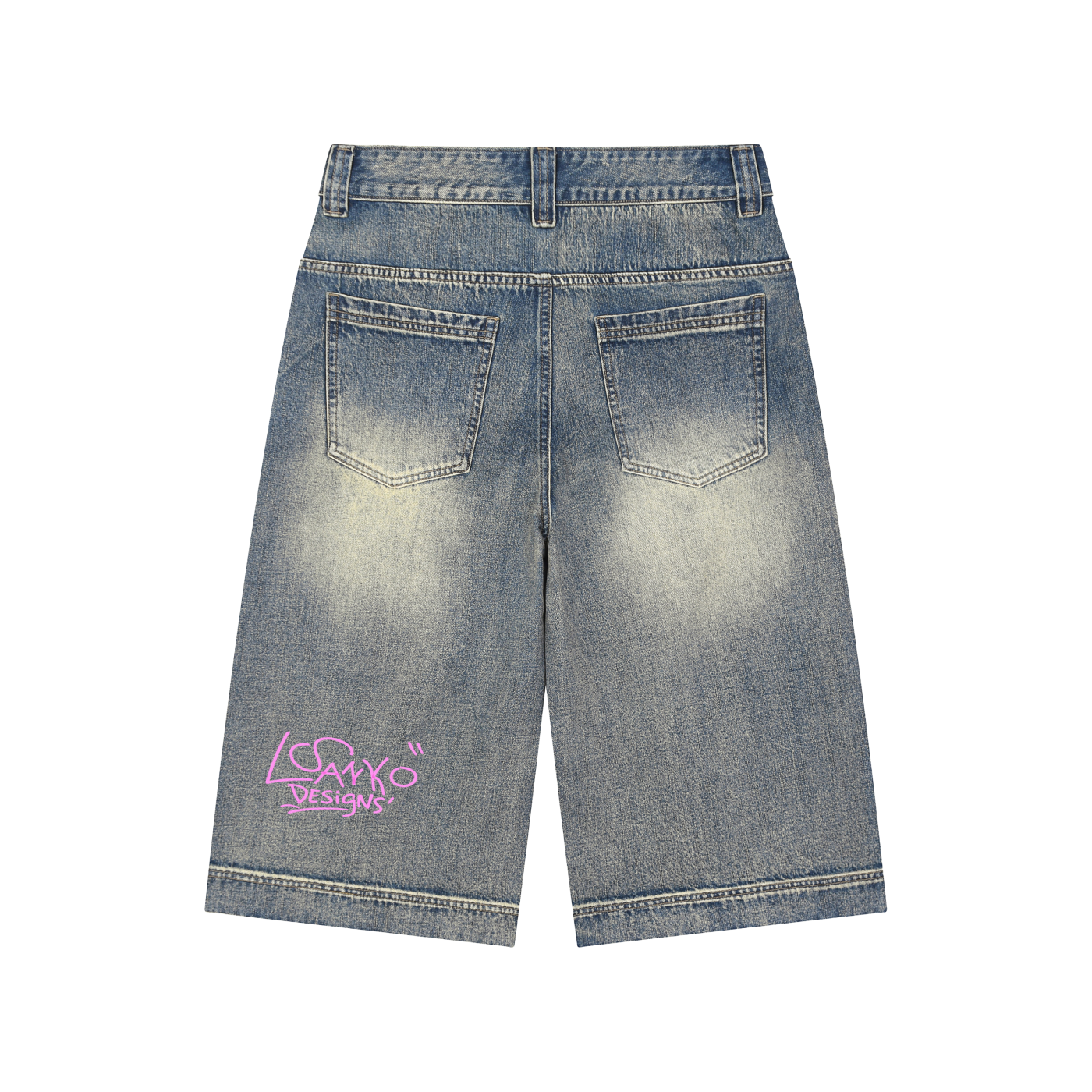 Vintage Wash Baggy Denim Shorts