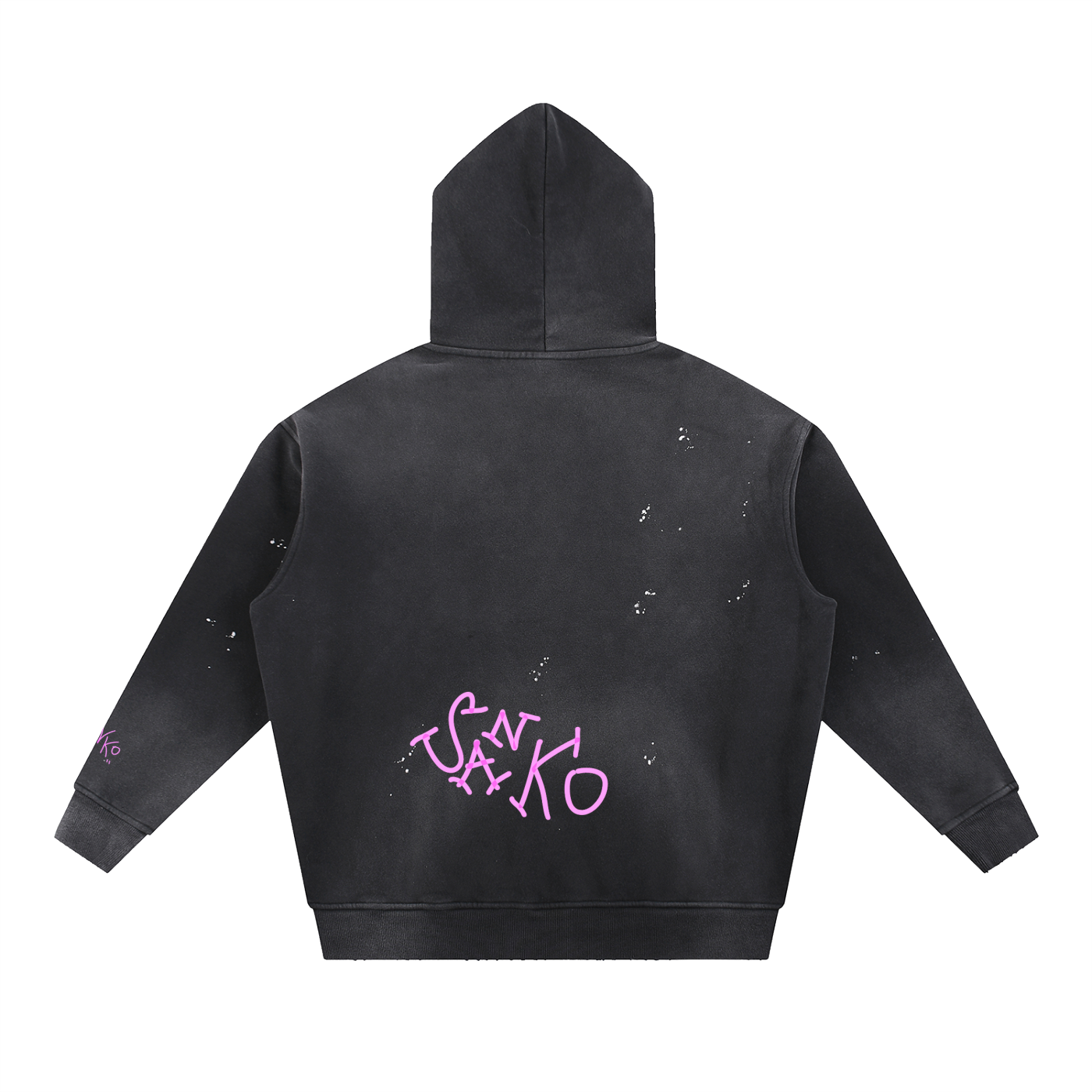 Vintage Washed Frayed Fleece Hoodie