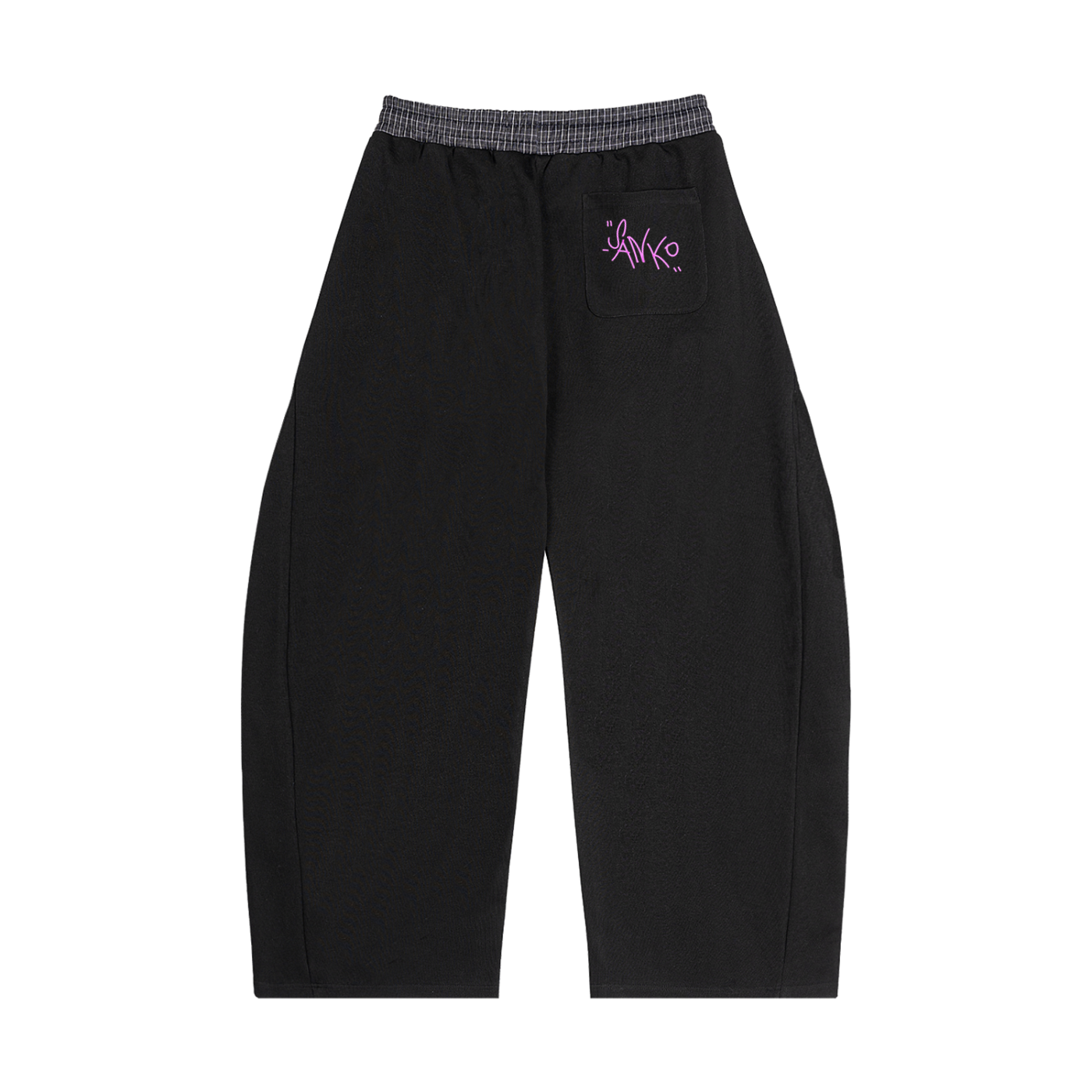 Plaid Waistband Barrel Sweatpants